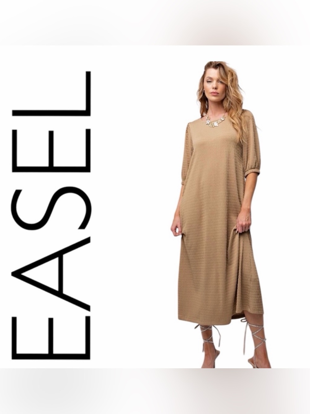 🤎M EASEL NWT DRESS KHAKI OVERSIZED🤎